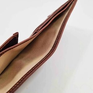 Brown leather wallet with cloth lining