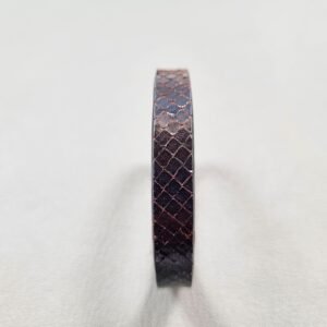 Forward view of a luxury tarnished python leather bracelet with a magnetic clasp, made by Pila Luxuria in Canada.