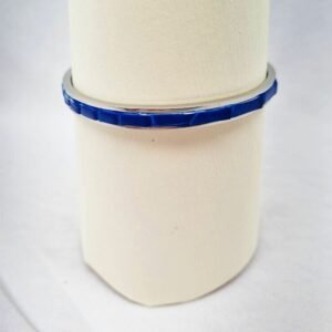 Luxury blue crocodile clasp bracelet, made by Pila Luxuria in Canada.